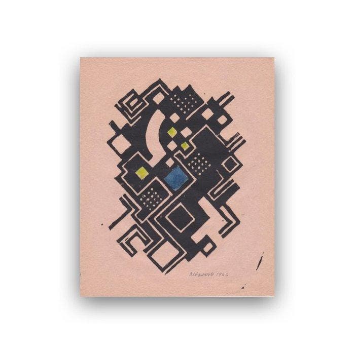 Max Olderock (1895-1972) - Concrete Composition, Antiek en Kunst, Antiek | Overige Antiek