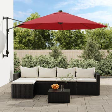 vidaXL Wandparasol 290 cm felrood, Verzenden, Nieuw