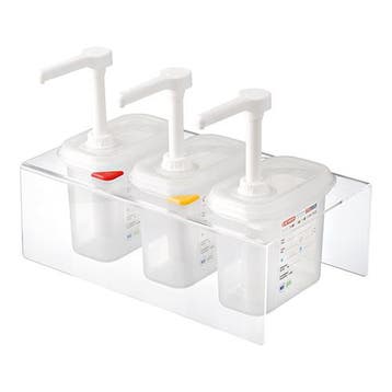 Saus/Dressingbar kunststof frame transparant | Cap. 3x GN, Verzenden, Nieuw in verpakking