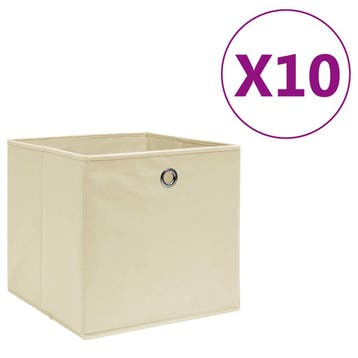 vidaXL Opbergboxen 10 st 28x28x28 cm nonwoven stof, Verzenden, Nieuw