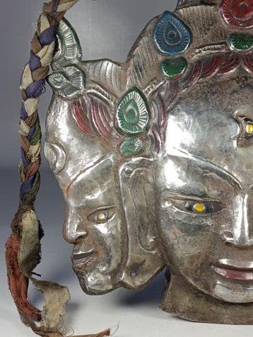 Ritueel masker van de godheid « Mohra » met drie gezichten, Antiek en Kunst, Kunst | Niet-Westerse kunst