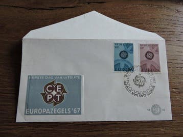 Nederland 1967 - misdruk - E 84 met sterk verschoven, Gestempeld