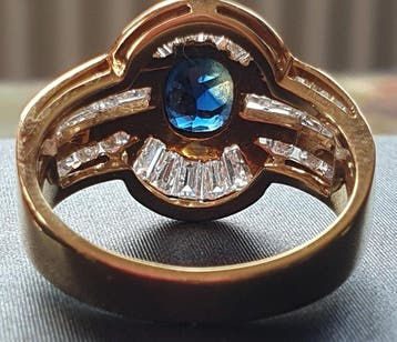 Bague de cocktail - 18 carats Or jaune - 3.70ct. tw. Saphir
