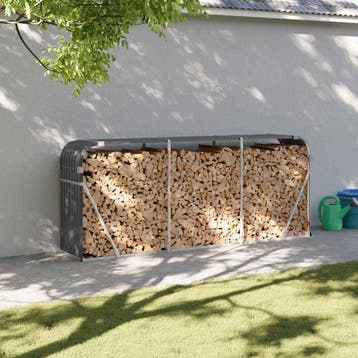 vidaXL Houthouder Antraciet 234x45x100 cm Gegalvaniseerd, Verzenden