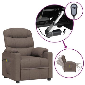 vidaXL Massagestoel elektrisch stof taupe, Verzenden