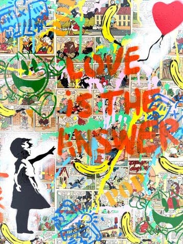 Koen Betjes (1992) - Banksy Girl with Balloon x Collage