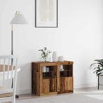 vidaXL LED Dressoir 2 pcs Oudhout 41 x 37 x 67 cm Bewerkt, Verzenden, Nieuw