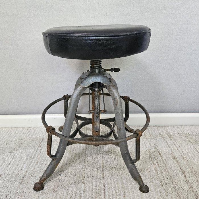 Kruk - draaikruk - Leder, IJzer, Antiquités & Art, Curiosités & Brocante