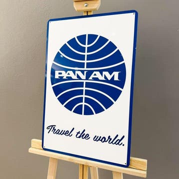 Pan Am Travel the World-bord – 60 × 40 cm – bij hoge