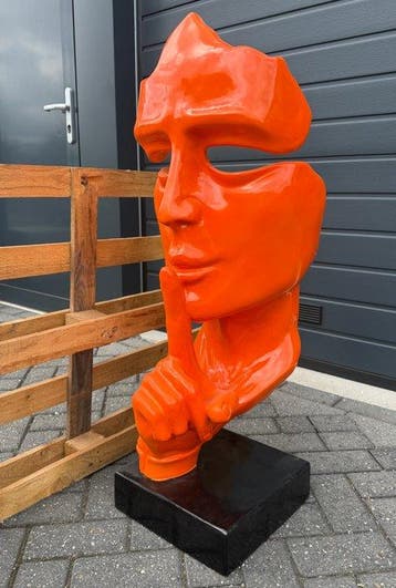Daluxe Art - 1999 • XXL ORANGE SILENCE FACE – 100 cm