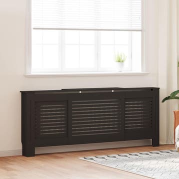 vidaXL Radiatorombouw 205 cm MDF zwart, Verzenden, Nieuw