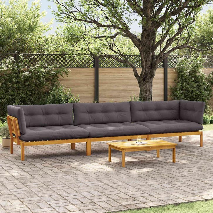vidaXL 4 Stuk Tuinpallet Sofa Eenheden Massief Acacia Hout, Tuin en Terras, Tuinsets en Loungesets, Nieuw, Verzenden