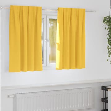 vidaXL Blackout Gordijnen met Ringen 2 st Mosterdgeel 140 x, Verzenden