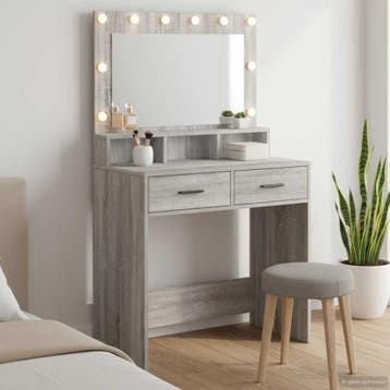 vidaXL Kaptafel Grijs Sonoma 79 x 41 x 135 cm Bewerkt hout, Verzenden