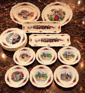 Sarreguemines - Tafelservies - Obernai - Aardewerk - Vintage, Antiquités & Art
