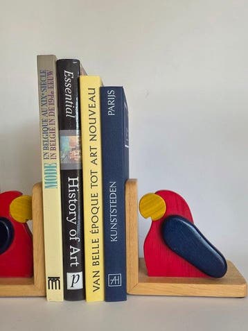Jochn Crane - Boekensteunen (2) - Eik - Papegaai