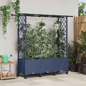 vidaXL Verhoogd Bed met Trellis en Dak Grijs 162,5 x 40 x, Verzenden
