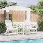 vidaXL Tuin loungeset 3 pcs Wit HDPE, Verzenden, Nieuw, Loungeset