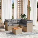 vidaXL 6-delige Loungeset met kussens poly rattan gemengd, Verzenden, Loungeset