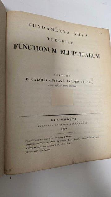 Carl Gustav Jacob Jacobi - Fundamenta nova theoriae