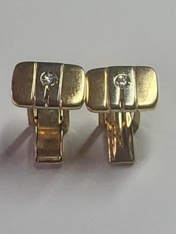 Boutons de manchette - 18 carats Or jaune - brillantini, Handtassen en Accessoires, Antieke sieraden