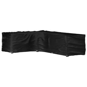 vidaXL Tuinmeubelhoezen met 18 oogjes L-vormig 220x285x80 cm, Verzenden, Nieuw