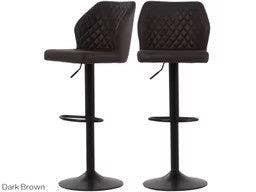 2dekans | Dutchbone Edward Barkruk 2x - Donkerbruin -, Huis en Inrichting, Stoelen, Ophalen of Verzenden