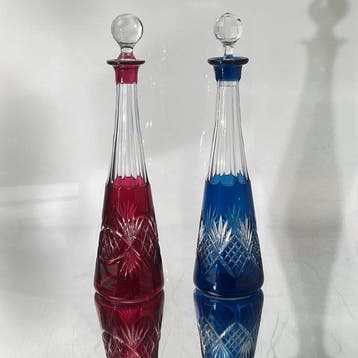 Val Saint Lambert - Décanteur (2) - taille riche - Cristal -
