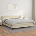 vidaXL Boxspring met matras kunstleer crèmekleurig 180x200, Huis en Inrichting, Verzenden, Nieuw