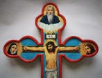 Icoon - Oud-Russisch kruis met de kruisiging, God de Vader,