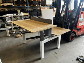 30 x zit sta duo bureau, refurbished, Verzenden, In hoogte verstelbaar, Zo goed als nieuw