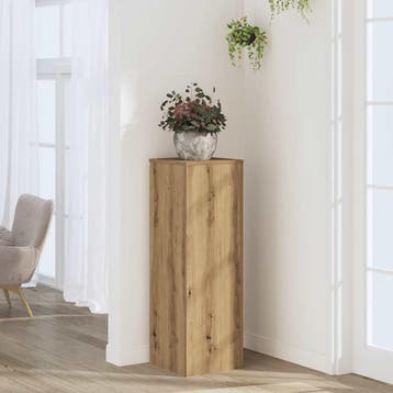 vidaXL Plantenstandaard 33x33x100 cm bewerkt hout artisanaal, Tuin en Terras, Verzenden, Nieuw