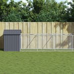 vidaXL Hondenhok met dak 117x609x123 cm gegalvaniseerd staal, Dieren en Toebehoren, Verzenden, Nieuw