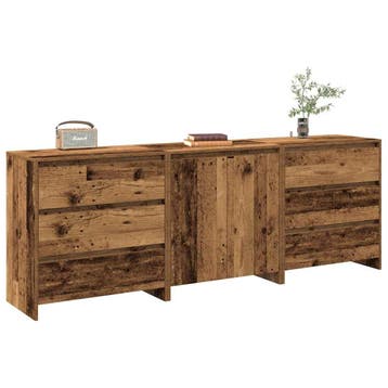 vidaXL 3-delige Dressoirs bewerkt hout oud houtkleurig, Verzenden