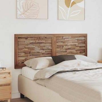 vidaXL Bed Hoofdbord Naturel Massief Teakhout, Huis en Inrichting, Slaapkamer | Bedden, Verzenden, Nieuw