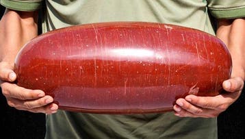 Lingam monolithe en jaspe rouge naturel de qualité musée -