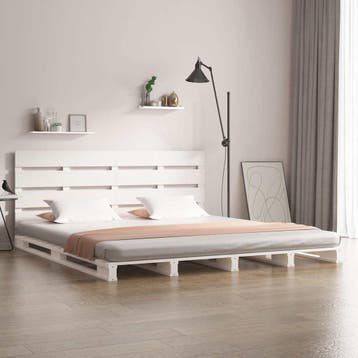 vidaXL Bedframe zonder matras massief grenenhout wit 160x200, Verzenden, Nieuw