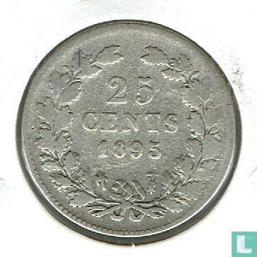 Nederland 25 cents 1895 (type 2), Timbres & Monnaies, Monnaies | Pays-Bas, Envoi