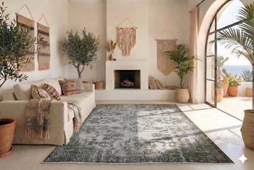 Grijs vintage - Vloerkleed - 280 cm - 160 cm - met, Huis en Inrichting, Stoffering | Tapijten en Vloerkleden, Nieuw
