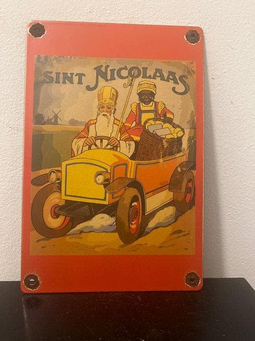 Panneau publicitaire vintage de Saint-Nicolas avec une, Antiquités & Art, Antiquités | Assiettes décoratives & Carrelages