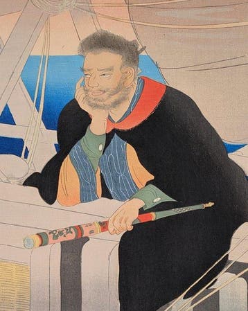 Noda Kyho • De Piraat Kezori Kuemon • Japanse houtsnede -
