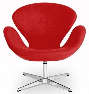 lounge stoel Swan kasjmier rood, Verzenden, Nieuw