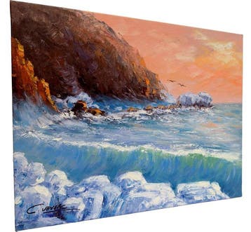 Christof Vevers (1962) - La Vague au Soleil Couchant