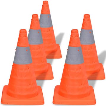vidaXL Verkeerskegel uitvouwbaar 42 cm 5 stuks, Verzenden