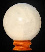 Super unieke natuurlijke witte calcietbol - Hoogte: [13.5CM]