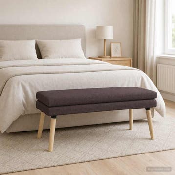 vidaXL Dubbel-laags bank Donkerbruin 110 x 40 x 47 cm Stof, Verzenden, Nieuw
