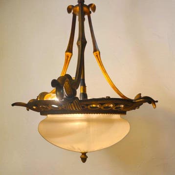 French Art Nouveau - Plafonnier - Bronze doré