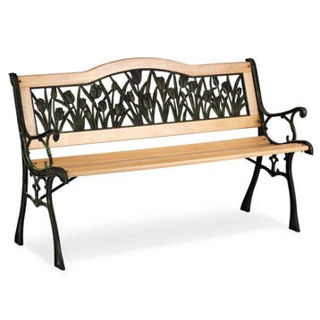 Houten Bank Tuin | IJzeren Frame | Laatste Stuks!, Ophalen of Verzenden, Nieuw, Hout