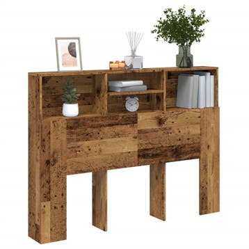 vidaXL Hoofdbordkast 140x19x103,5 cm oud houtkleurig, Verzenden, Nieuw