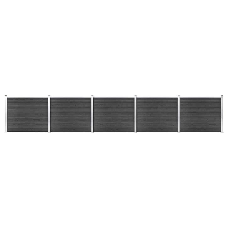vidaXL Schuttingpanelenset 872x146 cm HKC grijs, Tuin en Terras, Tuinhekken en Hekwerk, Nieuw, Verzenden